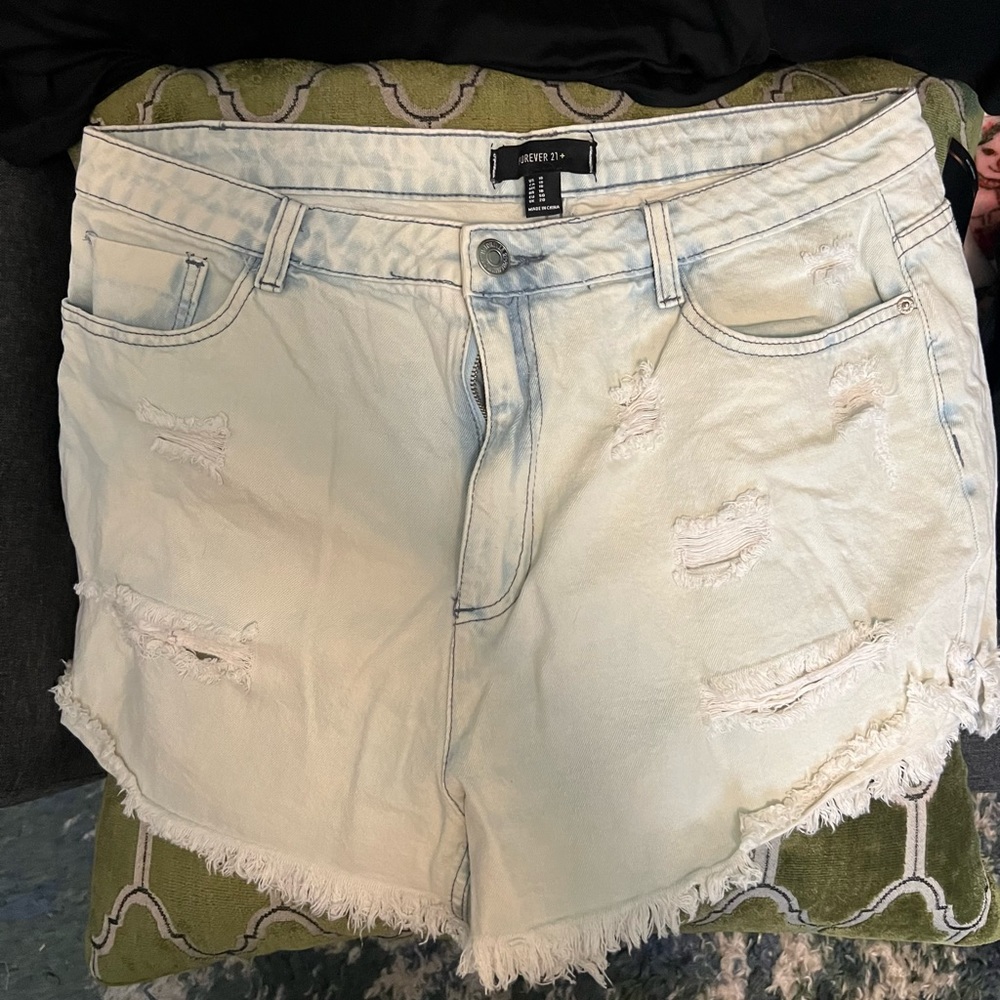 Forever 21 denim distressed shorts.